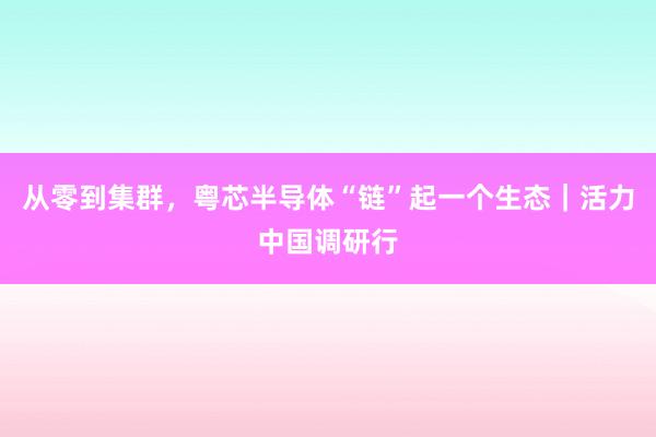 从零到集群，粤芯半导体“链”起一个生态｜活力中国调研行