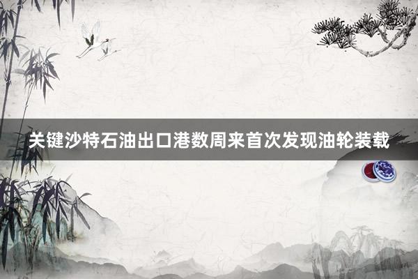 关键沙特石油出口港数周来首次发现油轮装载