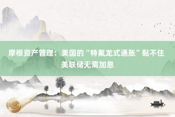 摩根资产管理：美国的“特氟龙式通胀”黏不住 美联储无需加息
