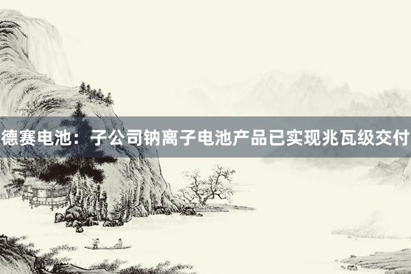 德赛电池：子公司钠离子电池产品已实现兆瓦级交付