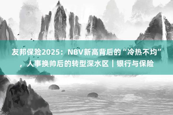 友邦保险2025：NBV新高背后的“冷热不均”，人事换帅后的转型深水区｜银行与保险