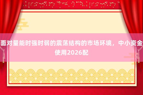 面对量能时强时弱的震荡结构的市场环境，中小资金使用2026配