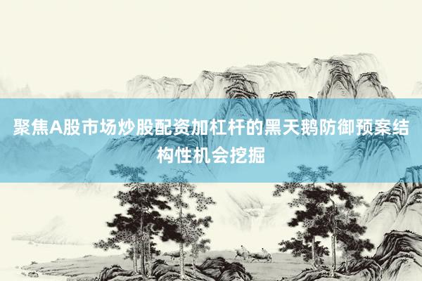 聚焦A股市场炒股配资加杠杆的黑天鹅防御预案结构性机会挖掘