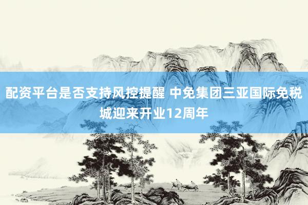 配资平台是否支持风控提醒 中免集团三亚国际免税城迎来开业12周年