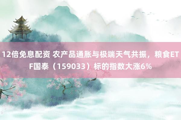 12倍免息配资 农产品通胀与极端天气共振，粮食ETF国泰（159033）标的指数大涨6%