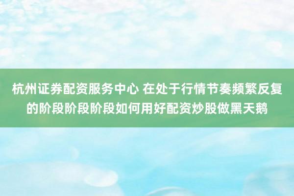 杭州证券配资服务中心 在处于行情节奏频繁反复的阶段阶段阶段如何用好配资炒股做黑天鹅