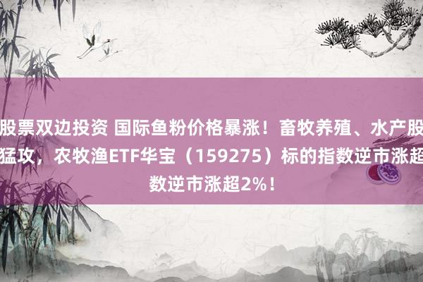 股票双边投资 国际鱼粉价格暴涨！畜牧养殖、水产股集体猛攻，农牧渔ETF华宝（159275）标的指数逆市涨超2%！
